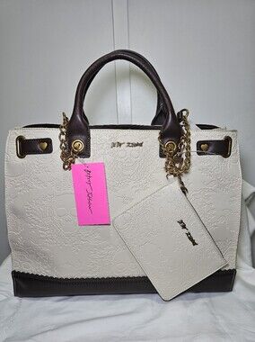 NWT Betsey Johnson Xokiara Embossed Skulls Tote Bag